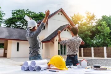 two business man professional engineer worker house building 35675 902